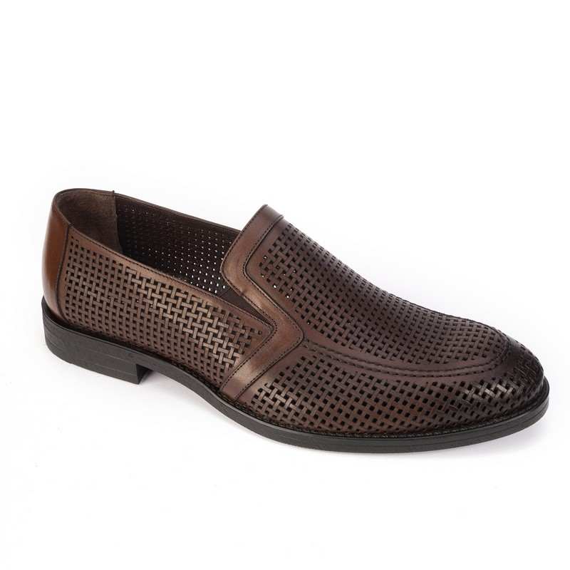 Туфли летн.муж. R17924-MR-7353-kahve кожа-кожа коричневый